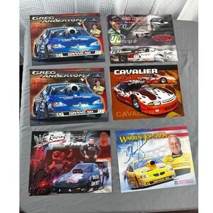 Lot of‎ Signed NHRA Drag Racing Photos Greg Anderson Warren Johnson John Force